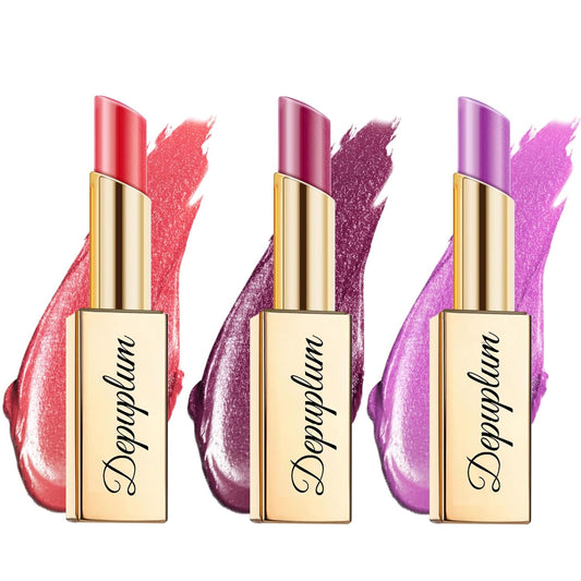 Red Berry Purple Lipstick Set for Women Shimmer Tinted Lip Balm Hydrating Moisturizing Lipstick Cruelty Free Lip Makeup, DM108/109/122-Velvo Beauty