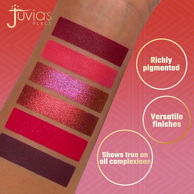 Juvia's Place Palette The Berries - Mauves, Deep Pinks, & Perfect Berry Hues, Professional Eye Makeup, Pigmented Palette for Eye Color & Shine, Pressed, Shades of 6-Velvo Beauty