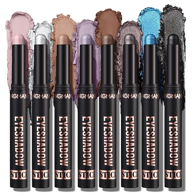 Jolilab Eyeshadow Stick Set, 8 Colors Matte Professional Bright-Colored Contouring and Highlight Stick, Cream Waterproof Long Lasting High Pigmented Eye Shadow. (8, C1)-Velvo Beauty