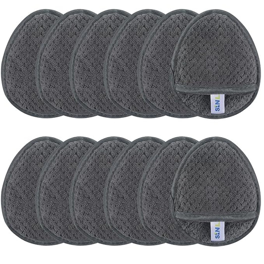 SINLAND Reusable Makeup Remover Pads For Face,Eye,Lips Microfiber Gentle Facial Cleansing Cloths for All Skin Types Friendly for Makeup Remover With Laundry Bag 5.1inchx3.93inch Gray Pack of 12-Velvo Beauty