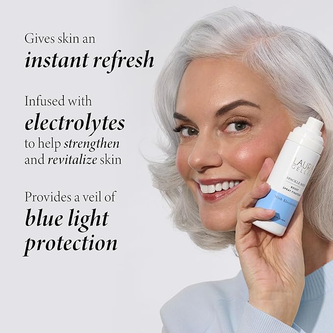 LAURA GELLER NEW YORK Spackle Mist Boost Setting Spray with Electrolytes - Long-Lasting Makeup Spray with Blue Light Protection - Dewy Skin Makeup Setting Spray-Velvo Beauty