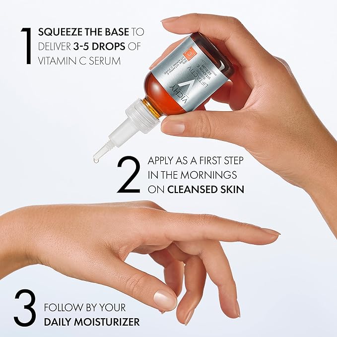 Vichy LiftActiv Vitamin C Serum For Face, Brightening Serum With Pure Vitamin C + Hyaluronic Acid + Vitamin E, Reduces Fine Lines, Smooths Skin Texture, Improves Radiance, Anti Aging-Velvo Beauty