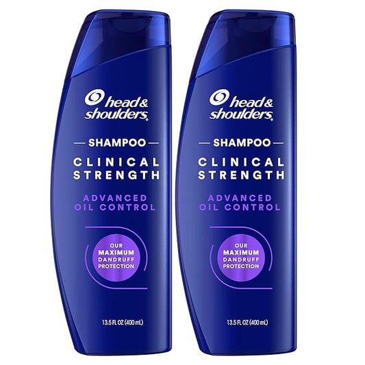Head & Shoulders Clinical Dandruff Shampoo Twin Pack, Prescription Strength, Oil & Flake Control, Seborrheic Dermatitis Relief, Citrus, 13.5 Fl Oz Each (Set of 2)-Velvo Beauty