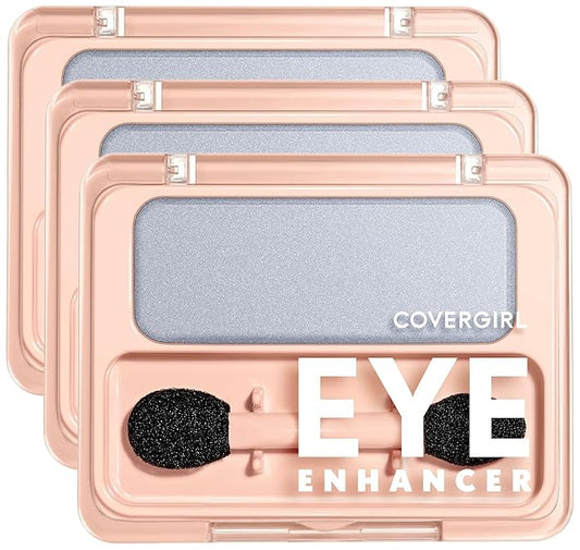COVERGIRL 3-Pack Sterling Blue Shimmer Eyeshadow, Silky Sheer Formula, Easy to Blend, Cruelty-Free, Eyeshadow Makeup, Palette-Velvo Beauty
