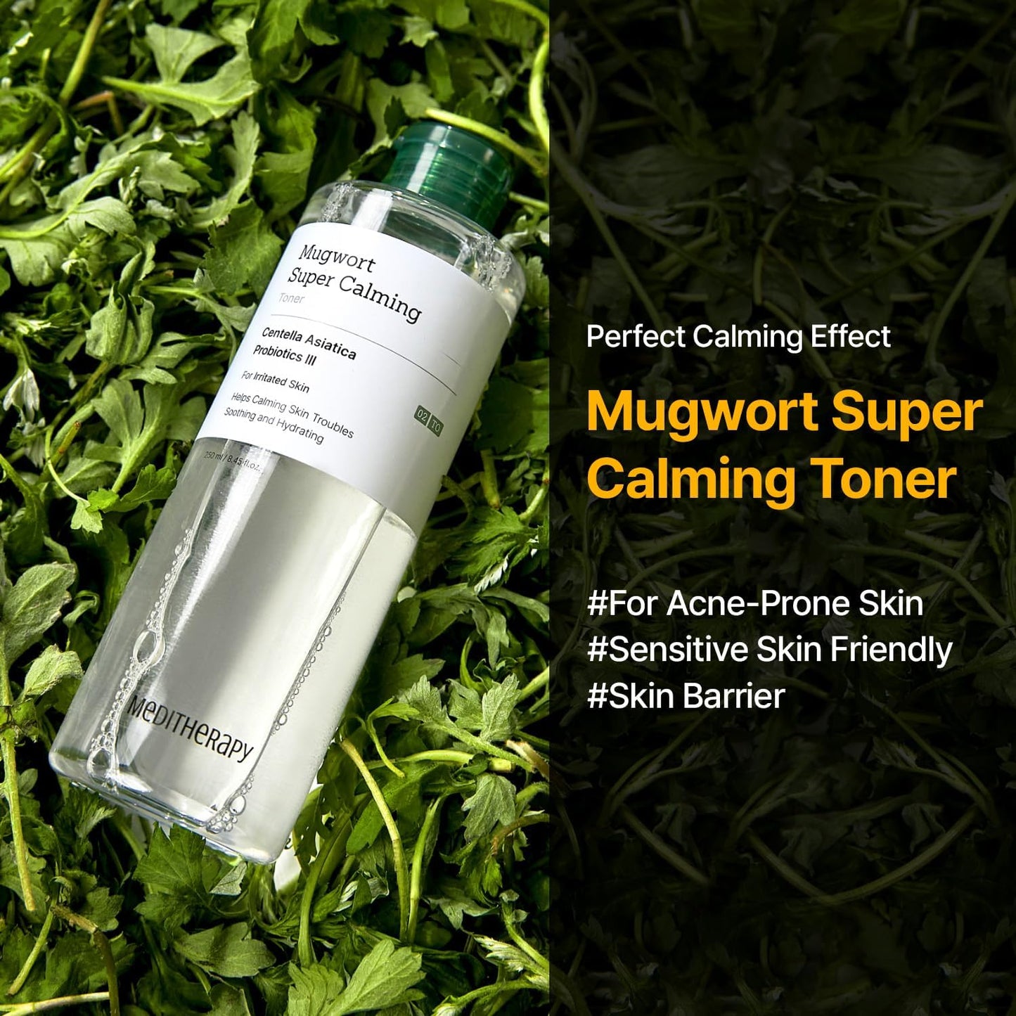 Mugwort Super Calming Toner - Korean Hydrating Toner for face, Purifying Mugwort Essence, Soothing, Calming, Refreshing Facial Toner for Oily, Dry, and Sensitive Skin, Daily Skin Care, 8.45 fl.oz-Velvo Beauty