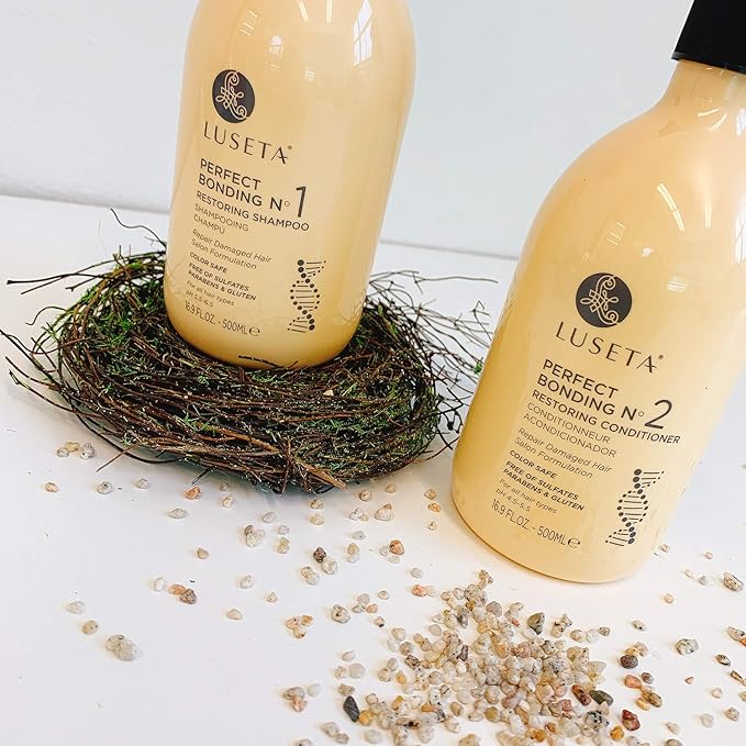 Luseta Perfect Bonding Restoring Shampoo & Conditioner Set, Bond Strengthening & Color Longevity for All Hair Type, Bond Repair Shampoo and Conditioner Set Sulfate & Paraben Free, 2x33.8 oz-Velvo Beauty
