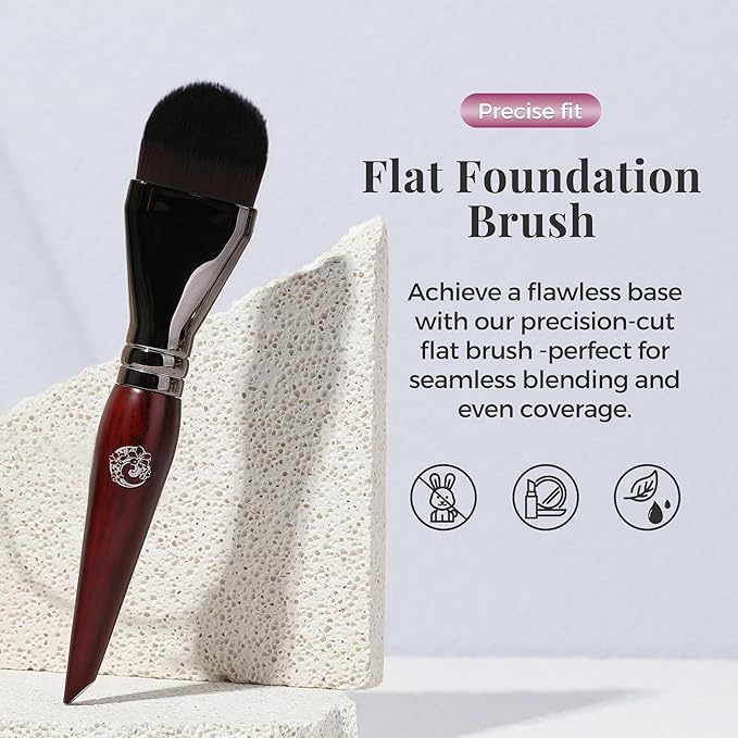 ENERGY Foundation Brush for Liquid Makeup DIY Facial Mask Premium Soft Bristles Contour Face Brush for Blending Liquid, Cream, Eye Mask, Under Eye Concealer Vegan Flat Cosmetic Makeup Tool-Velvo Beauty