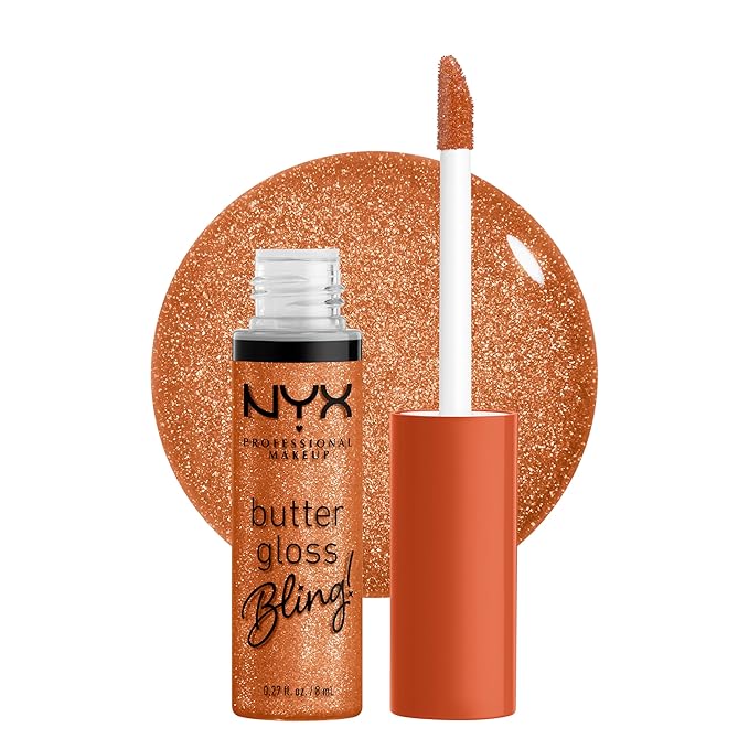 NYX PROFESSIONAL MAKEUP Butter Gloss Bling Lip Gloss, Non Sticky and Shiny Vegan Lip Makeup - Pricey-Velvo Beauty