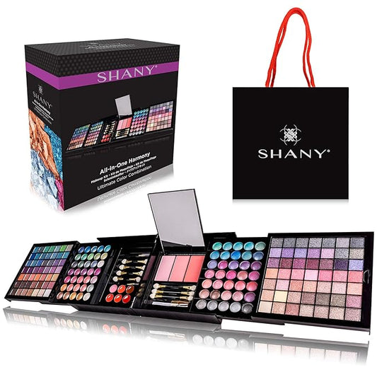 SHANY All In One Harmony Makeup Set - Ultimate Color Combination - Eyeshadows, Blush Powder, Lip-gloss Lipstick, Mini Makeup brushes, Makeup applicators, HOLIDAY GIFT IDEA - New Edition-Velvo Beauty