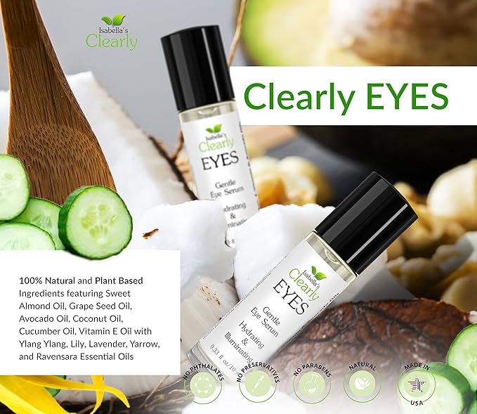EYES, Natural Anti Aging Eye Serum | Hydrating and Firming Instant Treatment for Tired Puffy Eyes, Dark Circles, Swollen Eyelid, Eye Bags with Cucumber and Avocado | Made in USA-Velvo Beauty