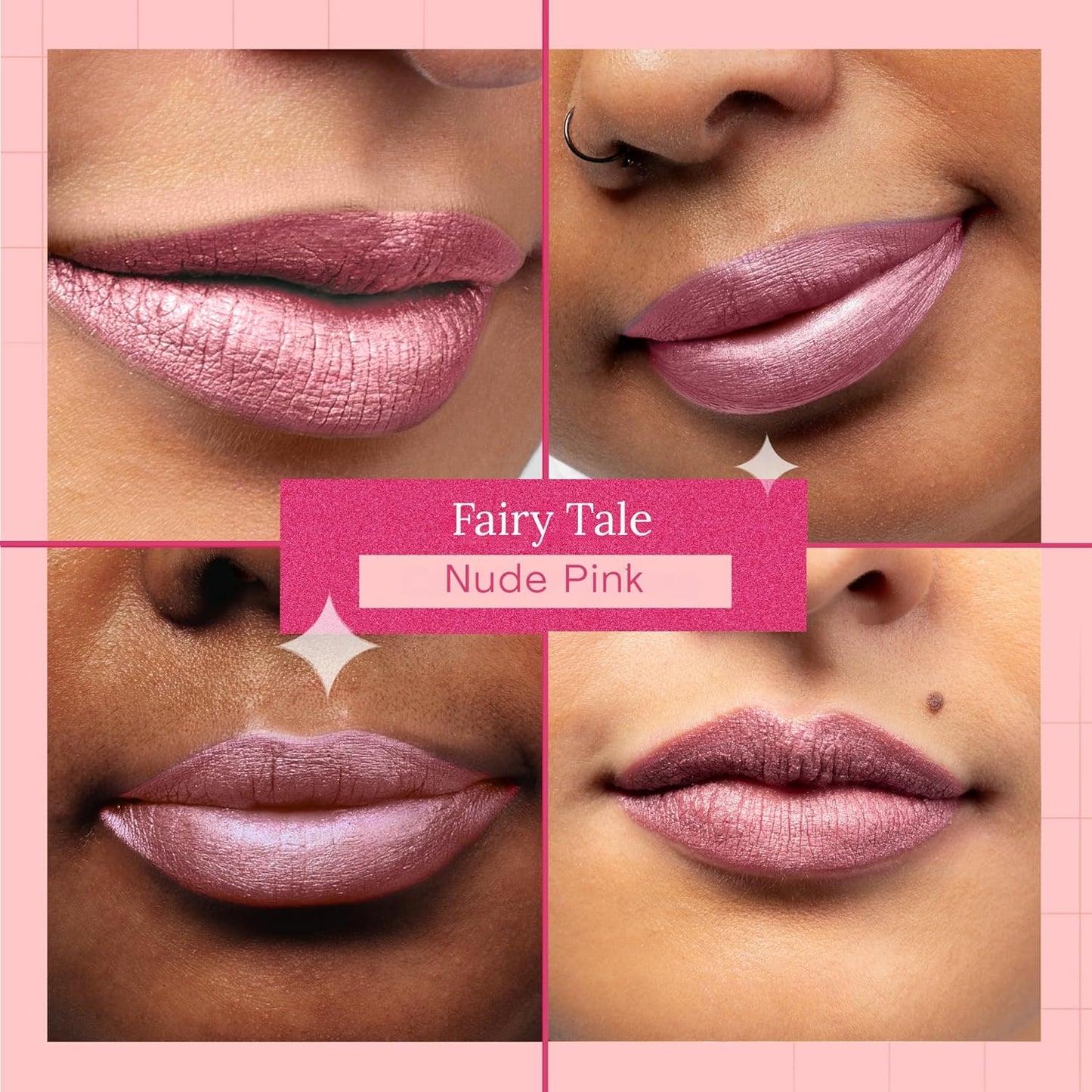 Aromi Metallic Matte Liquid Lipstick | Dusty Pink, Light Rosy Mauve Lip Color with Shimmery Finish, Long-lasting, Waterproof, Vegan, Cruelty-free (Fairy Tale)-Velvo Beauty