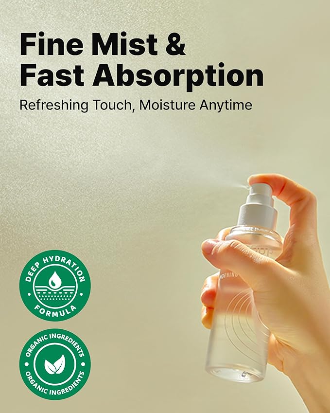 MAY COOP Raw Morning Dew Face Mist – Korean Hydrating Facial Spray with 87% Maple Water & Hyaluronic Acid - Refreshing & Lightweight Formula for Sensitive Skin, 2.71 fl.oz.-Velvo Beauty