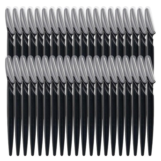 40pcs Eyebrow Razor for Women, Newbie Friendly Dermaplane Razor, Face Razors and Shaver Dermaplaning with Protective Covers (Black)-Velvo Beauty