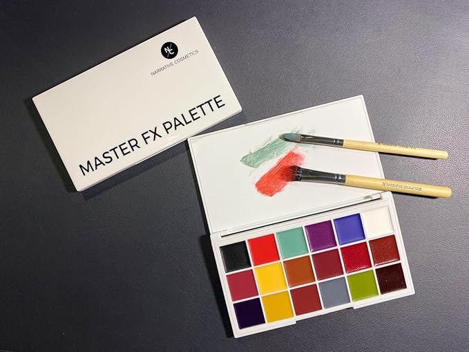 Master FX Palette, 18 Highly Pigmented Cream Colors, Professional SFX Makeup Palette for the Stage, Film, Costumes, Cosplay-Velvo Beauty