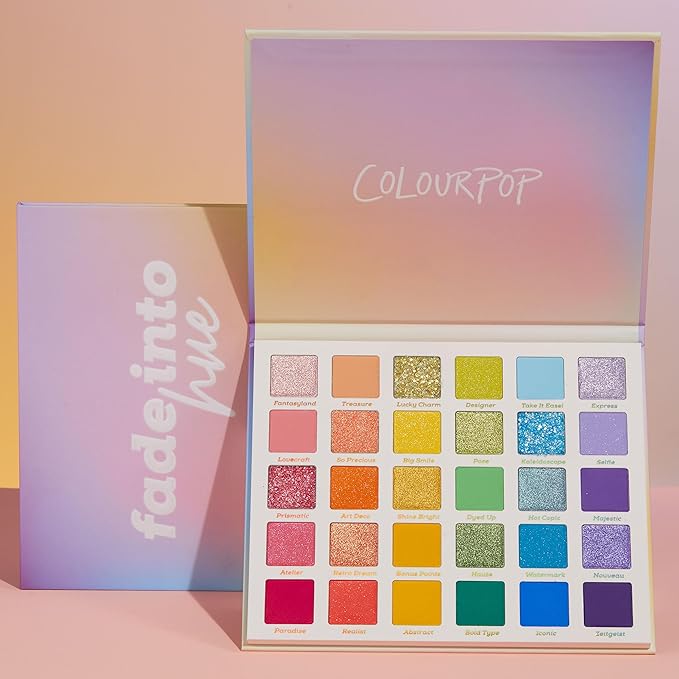 ColourPop Fade Into Hue Eyeshadow Palette - Multi-Color Eye Makeup Palette with Matte, Metallic & Glitter Finishes - High-Pigment Eye Makeup with a Long-Wearing Formula (0.8 oz)-Velvo Beauty