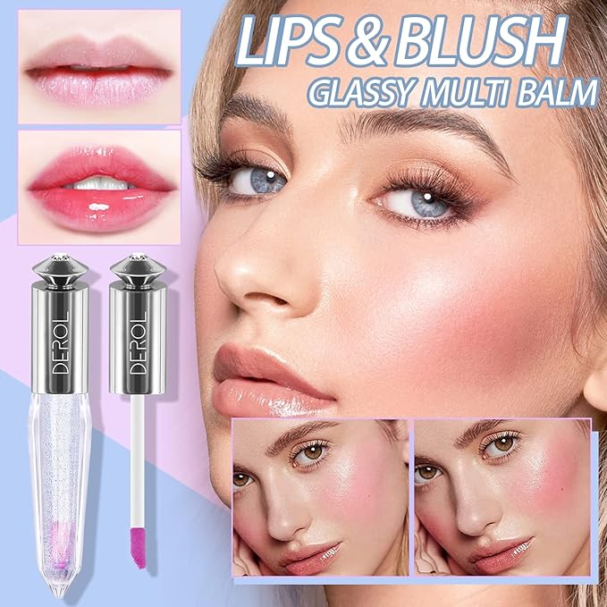 Color Changing Clear Liquid Blush for Cheeks and Lips, Moisturizing Multi-use Rouge Blush Gel, Magic Tinted Balm Waterproof Transparent Cream Liquid Blush, Glossy Shiny Finish Korean Blush Makeup -5ml-Velvo Beauty