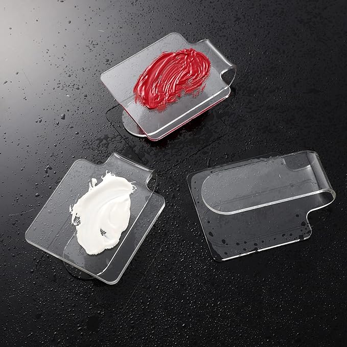 Minkissy 3pcs Makeup Hand Palette Acrylic Nail Art Manicure Palette Makeup Palette Spatula for Home Salon Professional-Velvo Beauty