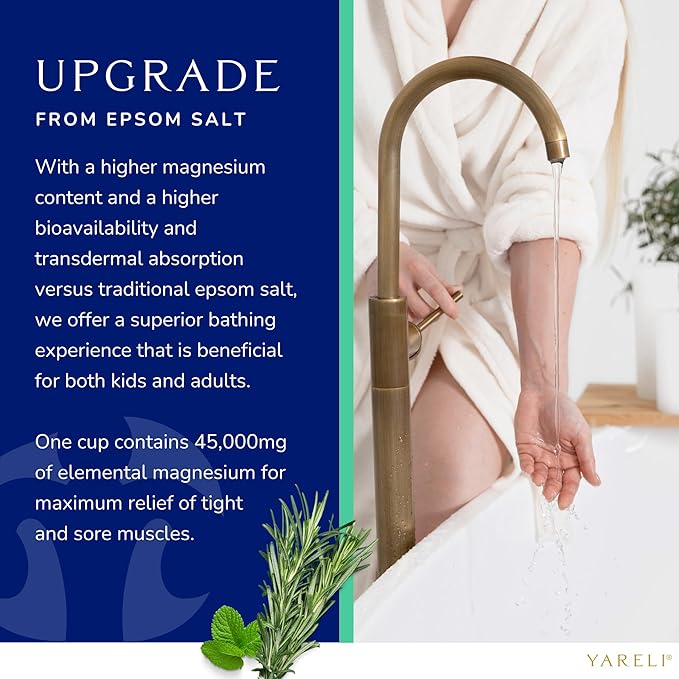 Magnesium Flakes, 5lb Rosemary Peppermint, Dead Sea Bath and Foot Soak, Alternative to Epsom Salt with Over 250,000mg of Magnesium Chloride Per Bag-Velvo Beauty