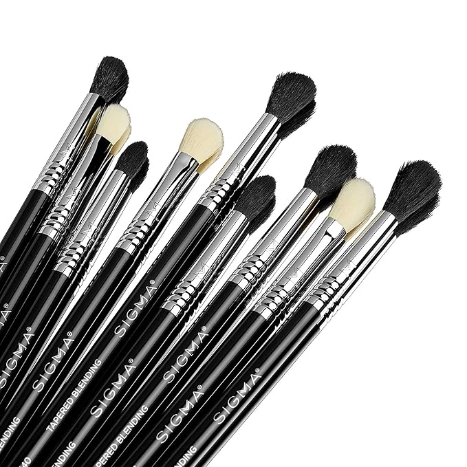 Sigma Beauty Deluxe Blending Brush Set – Professional Grade Eyeshadow Brush Set with 9 Full Size Blending Brushes Featuring Extra Soft Fibers for Precise, Controlled, & All-Over Eyeshadow Blending-Velvo Beauty