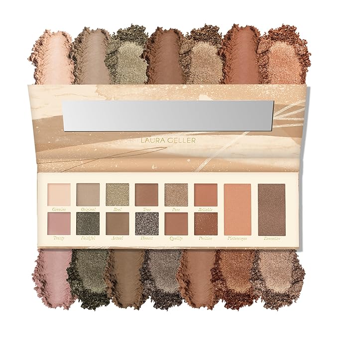 LAURA GELLER NEW YORK Laura's Essentials Artistic & Authentic Makeup Artistry 12 Multi-Finish Eyeshadows 1 Highlighter, 1 Blush Full Face Palette-Velvo Beauty