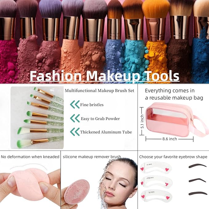 Travel Makeup Kit,Girl Makeup Kit for Girls Ages 8-12,Kids Makeup Sets for Girls 5-8,Makeup Kit for Girls,Makeup Sets For Women Full Kit,Makeup Set for Kids,Suitable for Beginners,Teens-Velvo Beauty