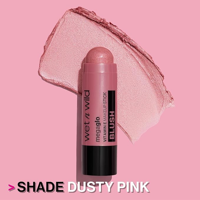 wet n wild Mega Glo Makeup Stick, Buildable Color, Versatile Use, Cruelty-Free & Vegan - Dusty Pink-Velvo Beauty
