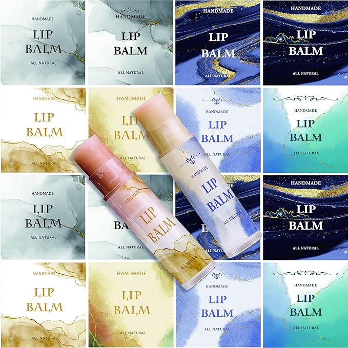 CRASPIRE Lip Balm Labels 80pcs Homemade Lip Balm Labels 2” Clear Lip Balm Labels for Tubes Printable Waterproof Lip Balm Stickers Labels for Lip Balm Handcream Candle Container(Phnom Penh Quicksand)-Velvo Beauty