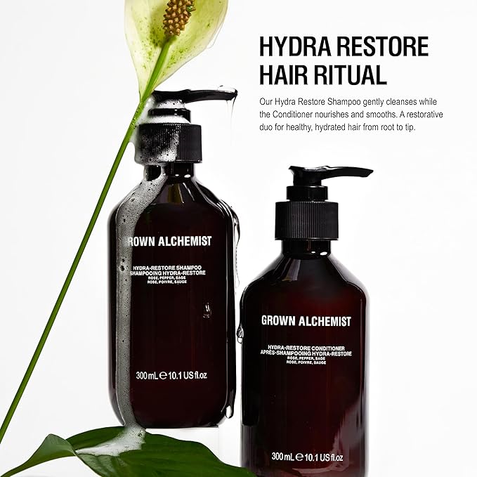 Grown Alchemist Hydra-Restore Rose Black Pepper & Sage Gentle+Moisturizing Daily Shampoo, 300mL-Velvo Beauty