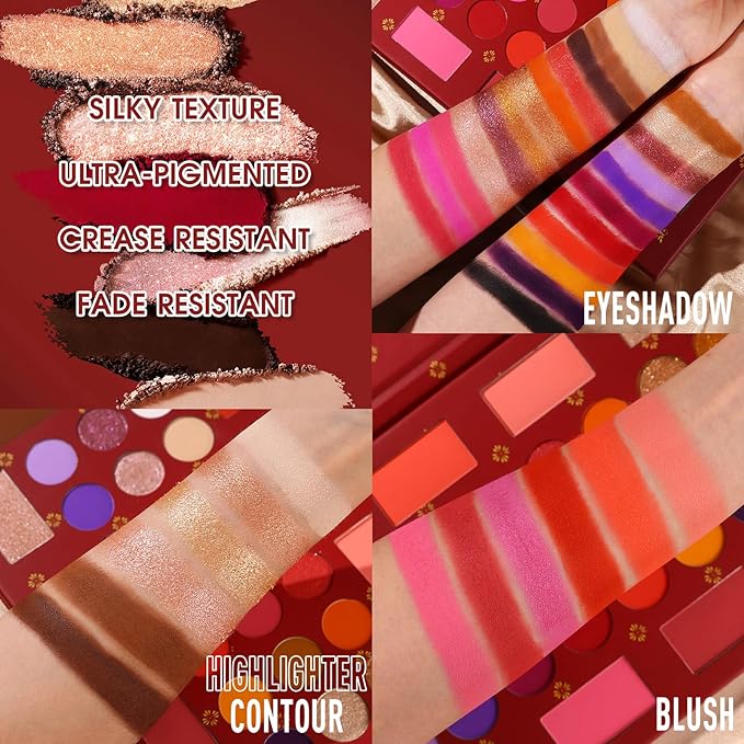 UCANBE Eyeshadow Makeup Palette, 36 Color Matte Shimmer Glitter Eye Shadow Highlighter Contour Blush Powder, High Pigmented Long Lasting Waterproof Pallet for Weddings, Celebrations & Daily Use-Velvo Beauty