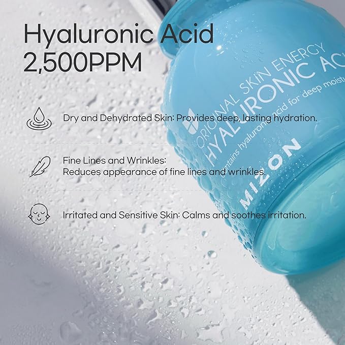 MIZON Hyaluronic Acid 100 Serum – Pure Hyaluronic Acid for Deep Hydration, Plumping & Skin Barrier Support – Lightweight K-Beauty Ampoule for Glass Skin Glow (1.01 fl. oz)-Velvo Beauty