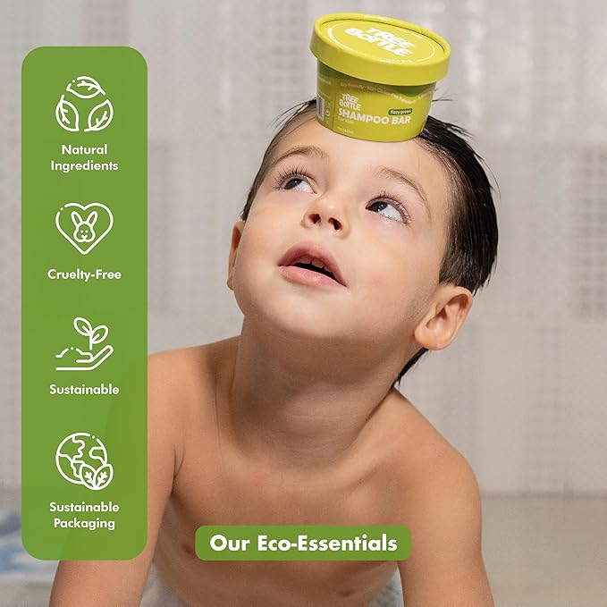 Tree Bottle Hydrolyzed Oat Protein + Aloe Vera Shampoo Bar for Kids – Gentle & Nourishing for Sensitive Scalps - Natural, Tear-Free, Sulfate & Paraben-Free - Made in USA - 4.5oz-Velvo Beauty