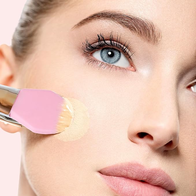 StansOut Ultimate Complexion Bundle: Liquid Foundation Brush, Makeup Brushes for Liquid, Cream, Stick Foundation - Flat, Round, Blender Brushes - 101 Contoured, 108 Straight - Long-Lasting-Velvo Beauty