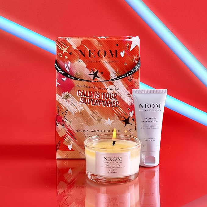 Neom- Magical Moment of Calm Gift Set | Real Luxury Travel Candle & Calming Hand Balm, 30ml | Scent to De Stress | Christmas Gift-Velvo Beauty
