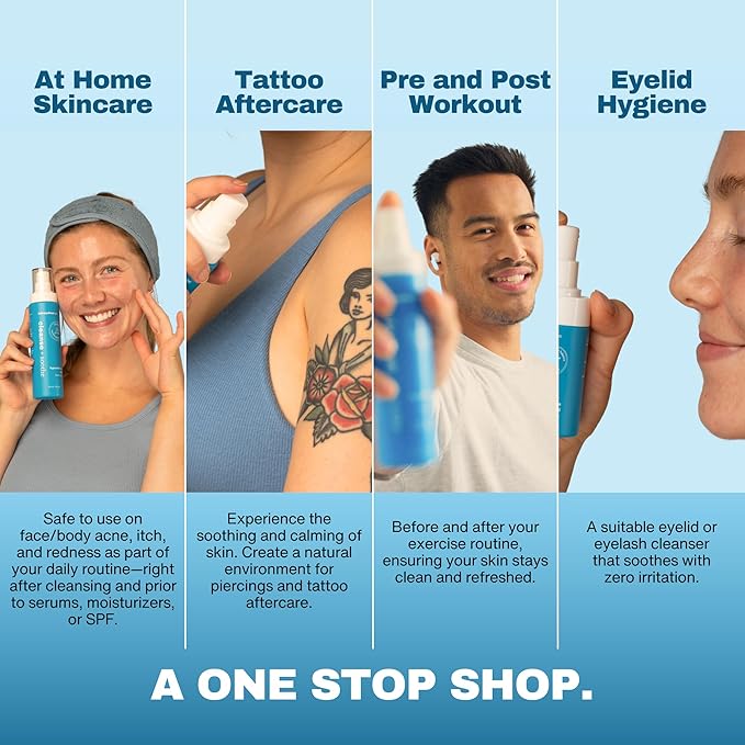 Hypochlorous Acid Spray – Eyelid Cleanser, HOCl Face & Skin Mist for Acne, Eczema & Irritation – Multi-Purpose Skin Repair – Post-Workout, Scalp & Sensitive Skin, Travel Size - 2 oz-Velvo Beauty