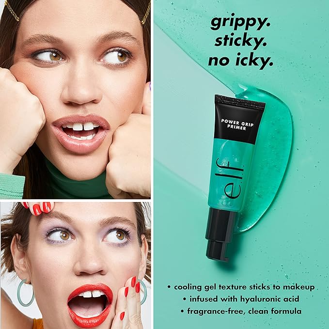 e.l.f. Power Grip Primer, Gel-Based & Hydrating Face Primer For Smoothing Skin & Gripping Makeup, Moisturizes & Primes, 0.811 Fl Oz (24 ml)-Velvo Beauty