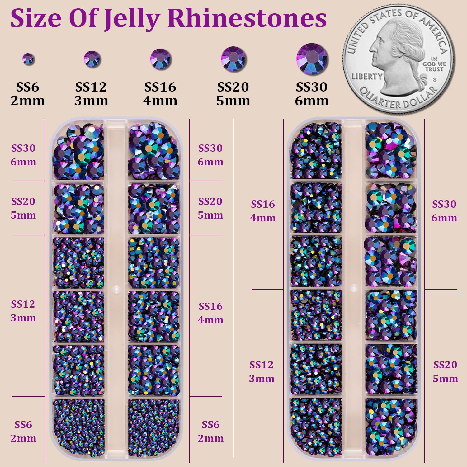 Resin Jelly Rhinestones for Crafting with B7000 Jewelry Glue, 2 Boxes Purplish Black AB Flatback Crystals with 3Pcs 10ml Glue, Bedazzling Non Hotfix Gems for DIY Tumblers Clothing Shoes Manicure-Velvo Beauty