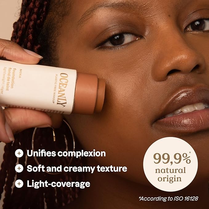 ATTITUDE Oceanly Light Coverage Foundation Stick, Titanium Dioxide-Free, EWG Verified, Plastic-Free, Vegan & Cruelty-free Makeup, Moka, 0.42 Ounces-Velvo Beauty