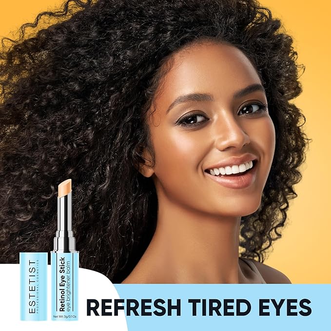 Retinol Eye Brightener Cream Stick, Vitamin C & E Enriched Under Eye Bags Care for Dark Circles, Puffiness & Anti-Aging, Hydrating Eye Balm for All Skin Types-Velvo Beauty