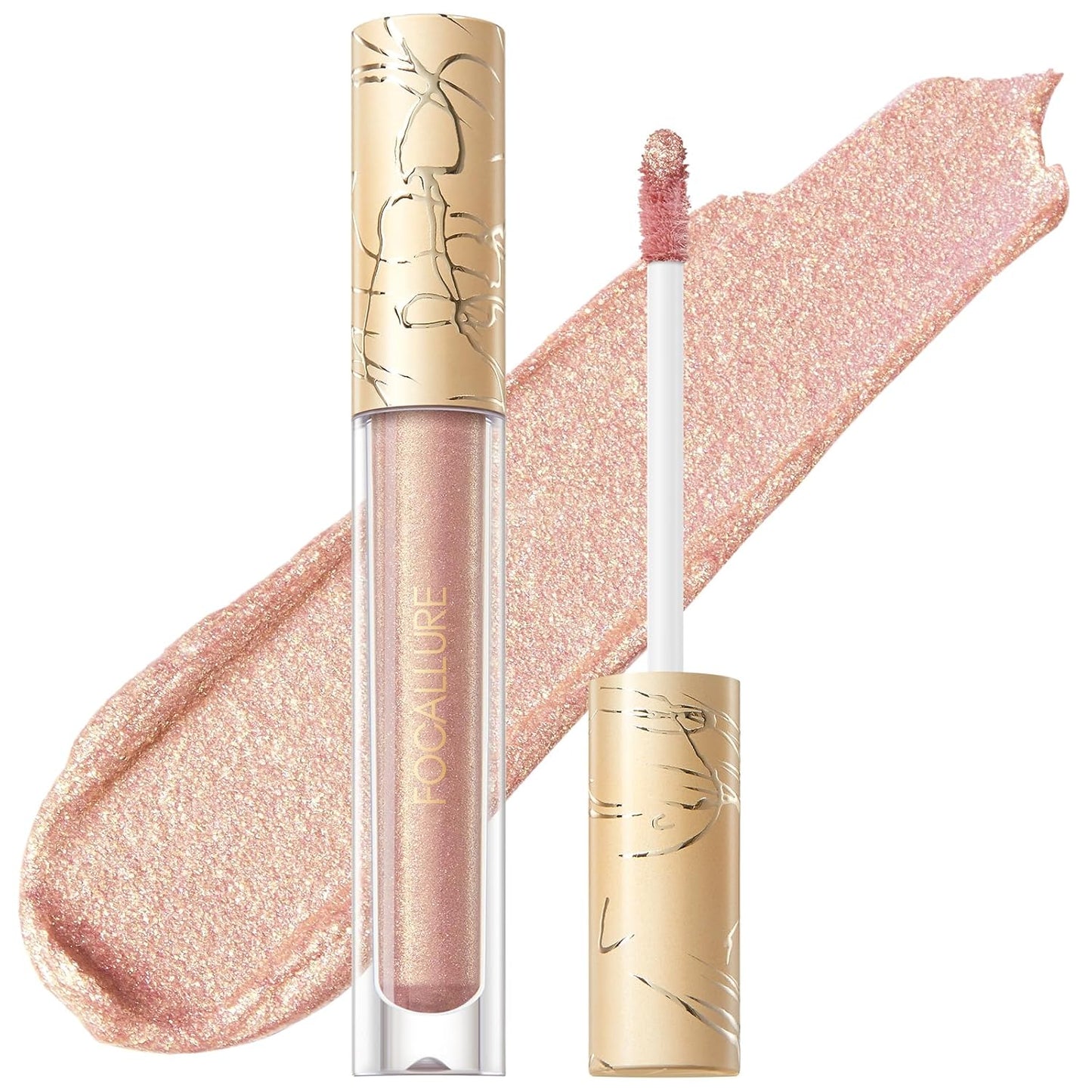 FOCALLURE Metallic Liquid Lipstick,Non Stick Cup Lip Gloss,High Impact Lip Color with Transfer-proof Wear,Long Lasting & Waterproof Lipstick Makeup for Women,Celebration Day-Velvo Beauty