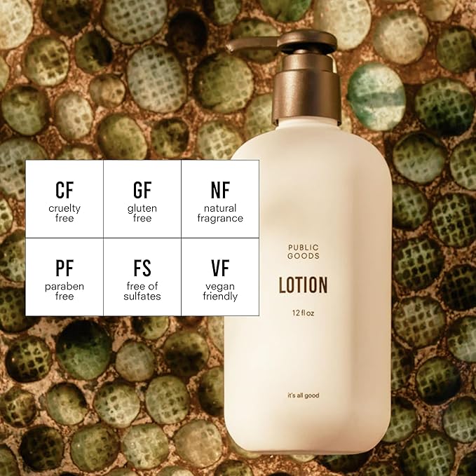 Public Goods Body & Hand Lotion for Women & Men | Natural Moisturizing Daily Lotion for Dry & Itchy Skin | Paraben & Sulfate Free | Made with Organic Essential Oils | Made in Canada | 12 Fl Oz Bottle-Velvo Beauty