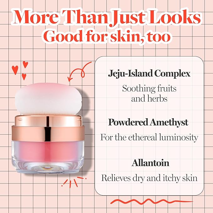 Hope Girl 3D Powder Blusher 0.17oz | Skin-Loving Korean Mini Blush for Cheeks and Eye Makeup w/Allantoin | K Beauty Cool Toned Vibrant Sunkissed Fine Powder Makeup Blush Cosmetics (#05 Orange Flower)-Velvo Beauty