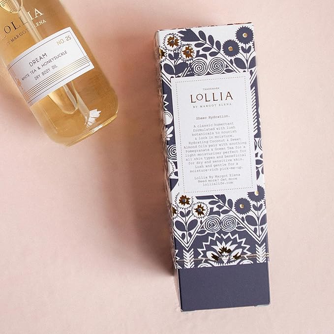 LOLLIA Dream Dry Body Oil, 6.8 Fl. Oz. – White Tea & Honeysuckle – Women’s, Scented, Moisturizing, Dry Body Oil for Women, For All Skin Types-Velvo Beauty