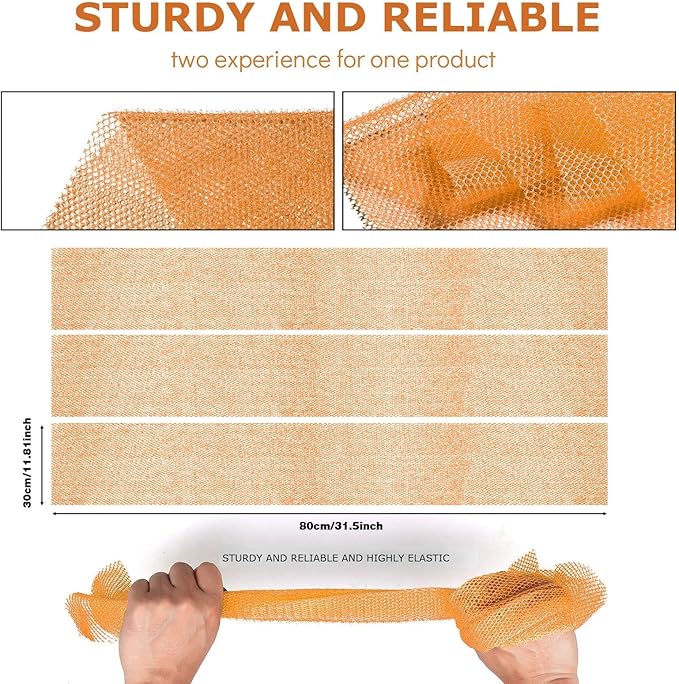 UJFQBH 3 Pieces African Bath Sponge African Net Long Net Bath Sponge Exfoliating Shower Body Scrubber Back Scrubber Skin Smoother,Great for Daily Use (Yellow,Yellow,Yellow)-Velvo Beauty