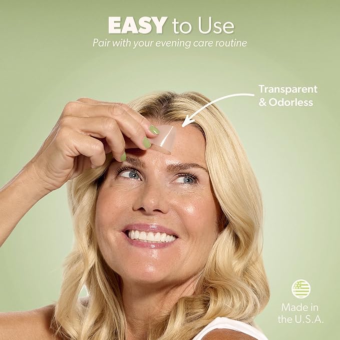Smoothies Wide Wrinkle Patches for Face Overnight - Facial Patches for Elevens, Crows Feet and more, 144 Facial Adhesives per Box - Face Tape, Made in the USA-Velvo Beauty