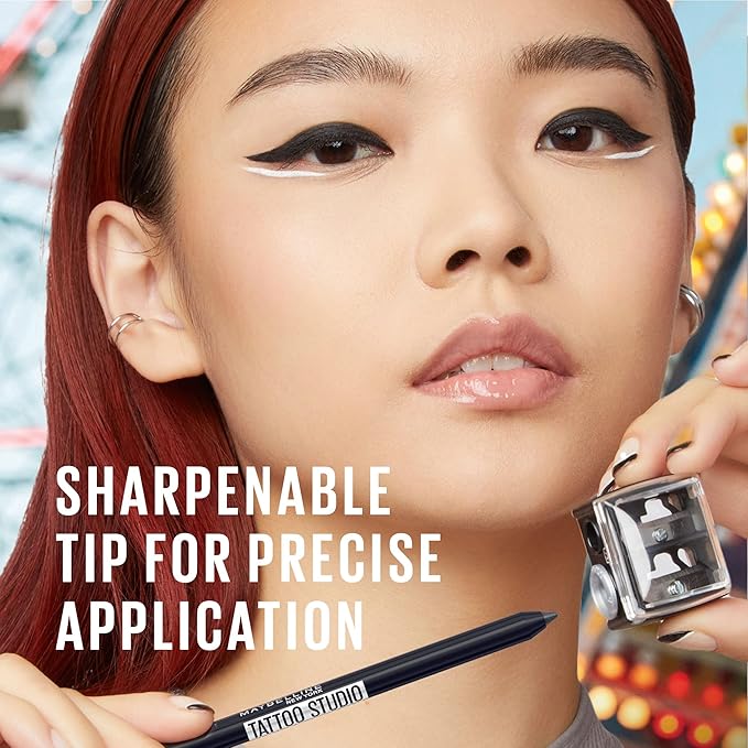 Maybelline Tattoo Studio Sharpenable Gel Pencil Waterproof Eyeliner, Long-Lasting Eyeliner With Smooth Gel Pigments For Up To 36HR Wear, Biscotti Cream, 1 Count-Velvo Beauty