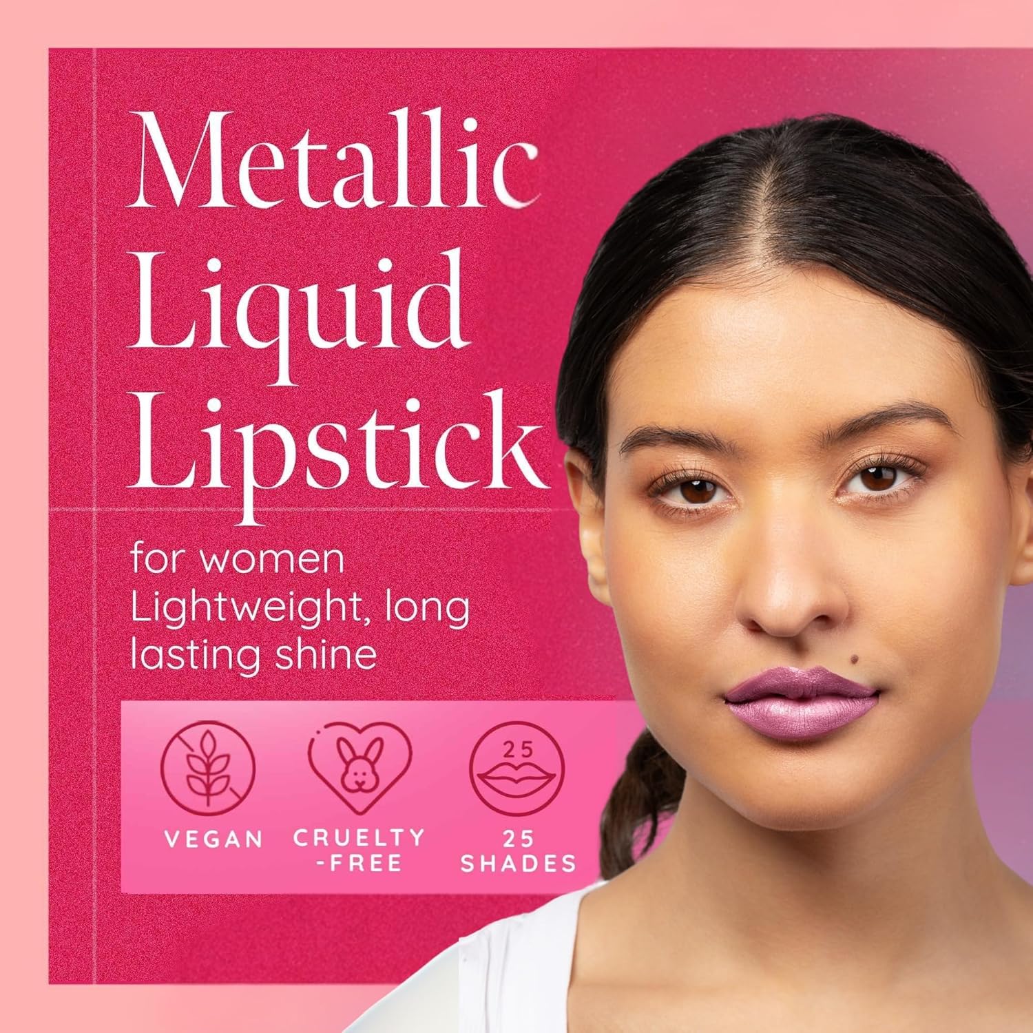 Aromi Metallic Liquid Lipstick | Long-Lasting, Light Pink Lip Color with Shimmery Finish, Vegan & Cruelty-free, Waterproof (Cotton Candy)-Velvo Beauty