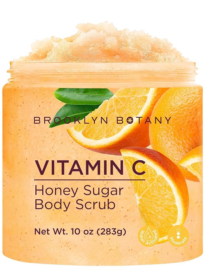 Brooklyn Botany Vitamin C Honey Sugar Scrub for Body 10 oz – Deeply Hydrating and Gently Exfoliating Body Scrub for Women and Men – Moisturizing and Nourishing the Skin-Velvo Beauty