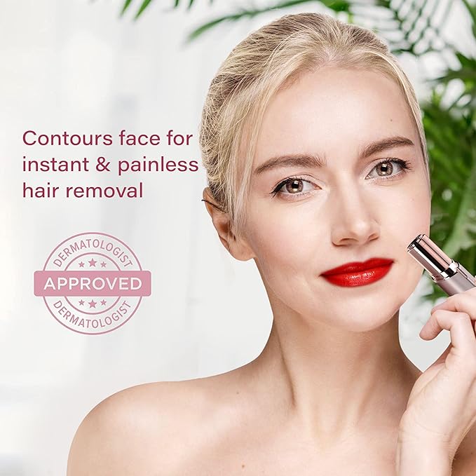 Facial Hair Removal for Women | Electric Razor Device Small Mustache Dermaplaning Remover Tools Tweezers Epilator Trimmer Face Dermaplane Shavers Beauty Gadgets Set Accessories by VISOFO (Andalusite)-Velvo Beauty