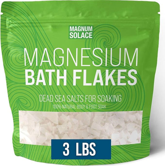 Magnesium Flakes for Bath - Magnesium Chloride Flakes - Dead Sea Salts for Soaking, 3 LBS-Velvo Beauty