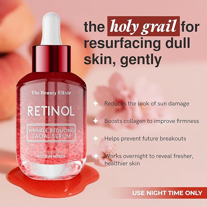 Retinol Serum For Face - Dermatologist Tested, Anti-Aging, Fine Lines & Wrinkles & Post-Acne Marks Treatment - Clean Beauty, Cruelty-Free Korean Skin Care for All Skin Types - 1.69oz-Velvo Beauty